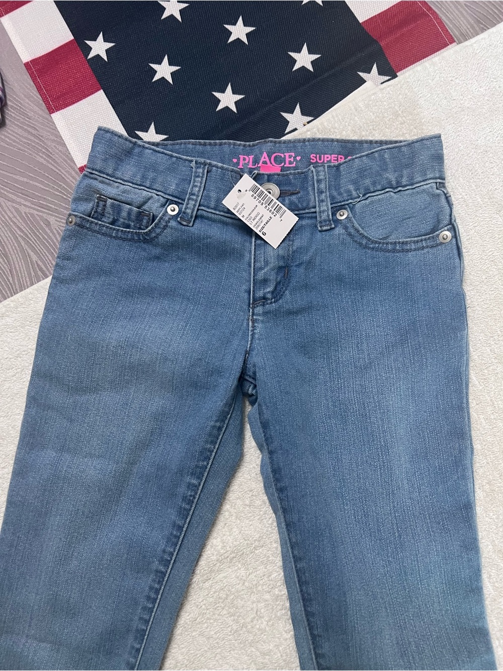 NWT The Children’s Place Girls 6 Super Skinny Jeans Light Indigo Denim 2082147